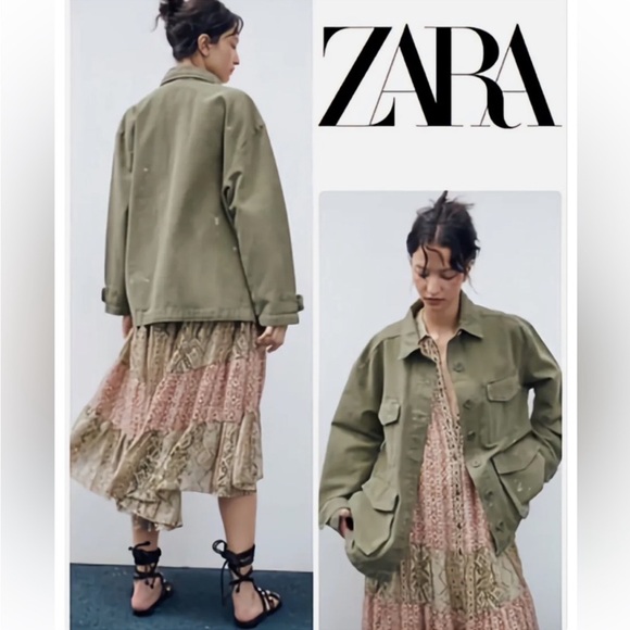 Zara Jackets & Blazers - Zara Multi Pocket Jacket Small 
Khaki Military
95.0
Size: S | Zara
Worn once